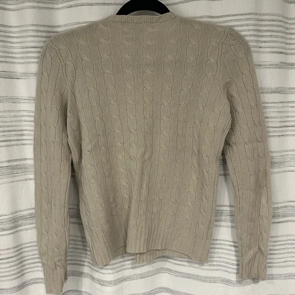 Ralph Lauren cable knit crewneck sweater - Beige/ cream - Picture 2 of 4